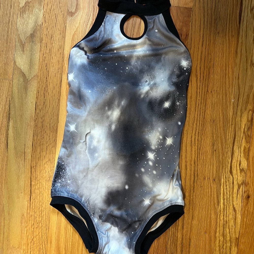 Galaxy Print Sleeveless Leotard